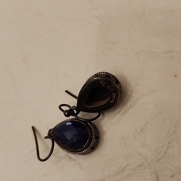 Blue stone silver earrings - Picture 2 of 2